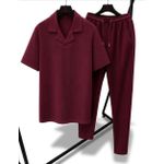 Fashion High quality top and down set for men ( wine)