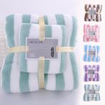 product_image_name-Generic-3-in-1 Premium Striped Microfiber Bath & Face Towel Set - Multi-3
