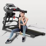 Generic Foldable Treadmills Portable Treadmill with for Home Incline Walking Bluetooth Speaker with massager Machine - Black - image 2