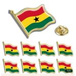 AD 10pcs Ghana Flag Lapel Pin - Multicolour - image 2