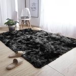 product_image_name-Generic-200cm x 230cm Fluffy Carpet Rug For Bedroom Living Room- Black/Grey-1