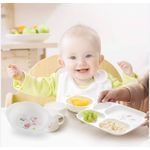 AD GALAXY 6pcs Baby Feeding Tableware Set - White