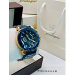 product_image_name-Quartz-1pcs × Men'S Luxury Stainless Steel Occasions Watch with Luminous Features, Waterproof - Men's Gift Movement Wristwatch (In A Box)Gold With Blue Screen-2