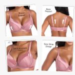 Binnys Mind-blowing Black Lingerie,Full-coverage Breathable Mesh Center Gore Bra, Elastane Mesh & Satin splicing Comfort Design,Full-coverage, Non-Removable Pads, Girls' Gatherings Bra - image 7