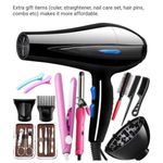 product_image_name-Hair Accessory-11pcs × Professional Hair Dryer With Diffuser - Hairdressing/Stylish Quick-Dryer - 2200W (Multi)-2