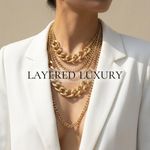 Fashion Women's Multi-Layer Chunky Gold Statement Necklace - Stacked Cuban Link Chain - image 2