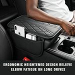 Generic Comfort Car Armrest Protector Pad, Raised Leather Armrest Cushion with Phone Storage Pocket Anti-Scratch Center Console Cover - image 4