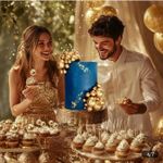 AD Ball or Spherical Cake Topper For Cake Decoration - Gold - image 2