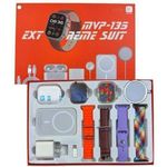 Generic Smartwatch Complete Set Bundle – Wireless Power Bank + Multiple Straps + Charger – Multicolor