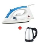 1200W - Durable High Speed Electric Steam Iron + 2L - Electric Kettle