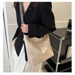 product_image_name-Fashion-Bohemian Style Large Capacity Women'S Shoulder Bag(White), Vintage Wide Strap Crossbody Bag, Casual Commuter Bag - Black with Intricate Embroidery, Zipper Closure, Polyester Lining, Messenger Bag(Bohemian Accessory)Zippered Closure, Large Shoulder Bag-GH-1