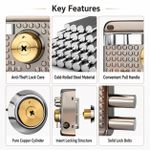 Generic Surface-Mounted Rim Door Lock with Brass Cylinder & Keys - Left Hand - image 2