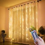 product_image_name-Generic-LBQ 3*3m 300 LED Curtain String Fairy Lights USB Indoor and Outdoor with Remote Control--Warm White Light-4