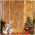 product_image_name-Generic-LBQ 3*3m 300 LED Curtain String Fairy Lights USB Indoor and Outdoor with Remote Control--Warm White Light-6