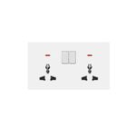 Generic Electric Double Socket Power Socket Plug, Universal Wall Push Button Light Switch