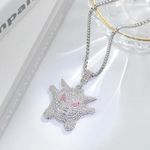 Unique Western-Style Cartoon Gengar Monster Diamond-Studded Hip-Hop Necklace
