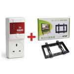 Strong 14"-42" Wall Mount Bracket For LED/LCD/Plasma TV - Black + TV Guard - White