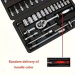 Generic 46Pcs Socket Wrench Set - Auto Repair Tool Kit Black Ratchet - image 2