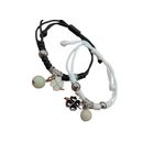 product_image_name-Generic-2PcsSet Couple Luminous Pearl Love Bracelets - Black-2