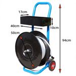 Generic Heavy Duty Mobile Strapping Dispenser Trolley – PP/PET Packaging Strap Reel Holder with Wheels