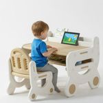 product_image_name-Generic-Modern Kids Educational Learning Furniture Table and Chair With Macha Painting Drawing Board For Practices and Studies - Brown-2