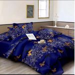 Spice Bedsheets Kingsize 3 pillow cases 1 bedsheet-Blue 