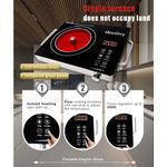 product_image_name-LICUE-Portable Infrared Burner 3500 Electri Burner with 3 Hours Timer-Electric Hot Plate Touch Control Panel Adjustable Heating Power Glass Plate Electric Cooktop for Cooking (Black)-2