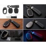 Mercedes-Benz  2-Button Smart Key Replacement Shell Kit with TPU Protective Cover, Leather Keychain & Screwdriver Set - Black - image 2