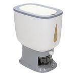 product_image_name-Generic-Manual Rice Dispenser & Grain/Cereal/ Dry Food Storage Container With Measuring Cup For Home & Kitchen - White/ Grey -4