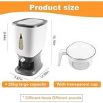 product_image_name-Generic-Manual Rice Dispenser & Grain/Cereal/ Dry Food Storage Container With Measuring Cup For Home & Kitchen - White/ Grey -7