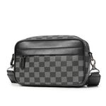 product_image_name-Fashion-Classic Checkered Grain Leather Crossbody Bag Sling Bag-2