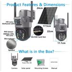 product_image_name-Ptz-4G Sim or wifi  Solar Outdoor Dual Lens 8MP IP Camara Solar Panel CCTV Security Built in Battery PIR Cam -Supports MTN 4g Sim & other networks sim cards - White-2
