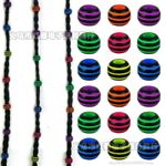 product_image_name-Generic-20 PCS Colorful Dreadlock Hair Beads – Neon Stripe Braiding Accessories for Braids & Locs-1