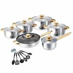 product_image_name-Generic-Cookware Sets,Stainless Steel Cooking Pot Set, Multicolor, Classic Design, Glass Cover, Stainless Steel Handle, Includes 16/18/20/22/24/24cm Pots-1