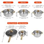 product_image_name-Generic-Cookware Sets,Stainless Steel Cooking Pot Set, Multicolor, Classic Design, Glass Cover, Stainless Steel Handle, Includes 16/18/20/22/24/24cm Pots-5
