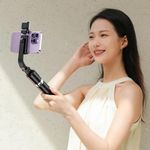 Generic 1.7m Adjustable Selfie Stick Tripod with Phone Holder & Fill Light, Black - image 3