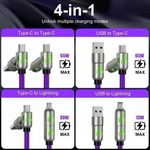 product_image_name-Generic-4 in 1 USB-C cable, PD fast charging, data sync, USB-A, Type-C Black-4