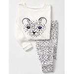 product_image_name-Gap-Baby & Toddler Super Cozy Long Sleeves PJ Pyajamas Cheetah Sleep Set for Kids - White/ Black-2