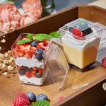 Generic 50pcs 5oz plastic dessert cups with lids and spoons, pudding cups with lids mini dessert cups - image 3