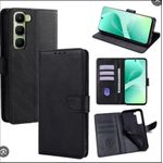 Leather Flip Case for Infinix Hot 60 - Black
