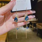 Blue Peacock Earrings