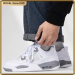 product_image_name-ASHION-High-Quality  Leather Sports Shoes Lightweight PU Sole & Mesh Sneakers - White-4