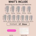 product_image_name-Generic-24pieces Pink and black rhinestone coffin shaped nails-2