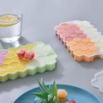 Generic 2PCS 37 Grid Honeycomb Silicone Ice Cube Tray with Lid, Easy Release Ice Making Mold-Green - image 3