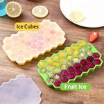 Generic 2PCS 37 Grid Honeycomb Silicone Ice Cube Tray with Lid, Easy Release Ice Making Mold-Green - image 4