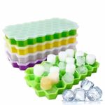 Generic 2PCS 37 Grid Honeycomb Silicone Ice Cube Tray with Lid, Easy Release Ice Making Mold-Green - image 5