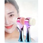 Generic Double-Sided Facial Cleansing Brush – Deep Cleaning Face Brush with Gradient Gold Metallic Handle - image 2