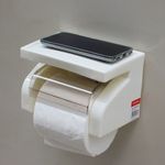 White Label Toilet Roll Holder,Toothpaste Dispenser - White - image 2