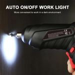 Generic 13Pcs Rechargeable Power Drill Electric Screwdriver Set 2 Position Handle with LED Light - Black - image 6