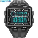 product_image_name-No-Synoke New Punk Street Men's Luminous Waterproof Multi-Function Square Large-Screen Display Sports Watch Men Wrist Watches-2